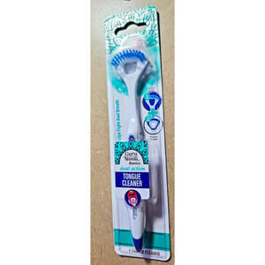 GuruNanda Dual Action Tongue Scraper 2-in-1 Tongue Scraper, Blue - NEW